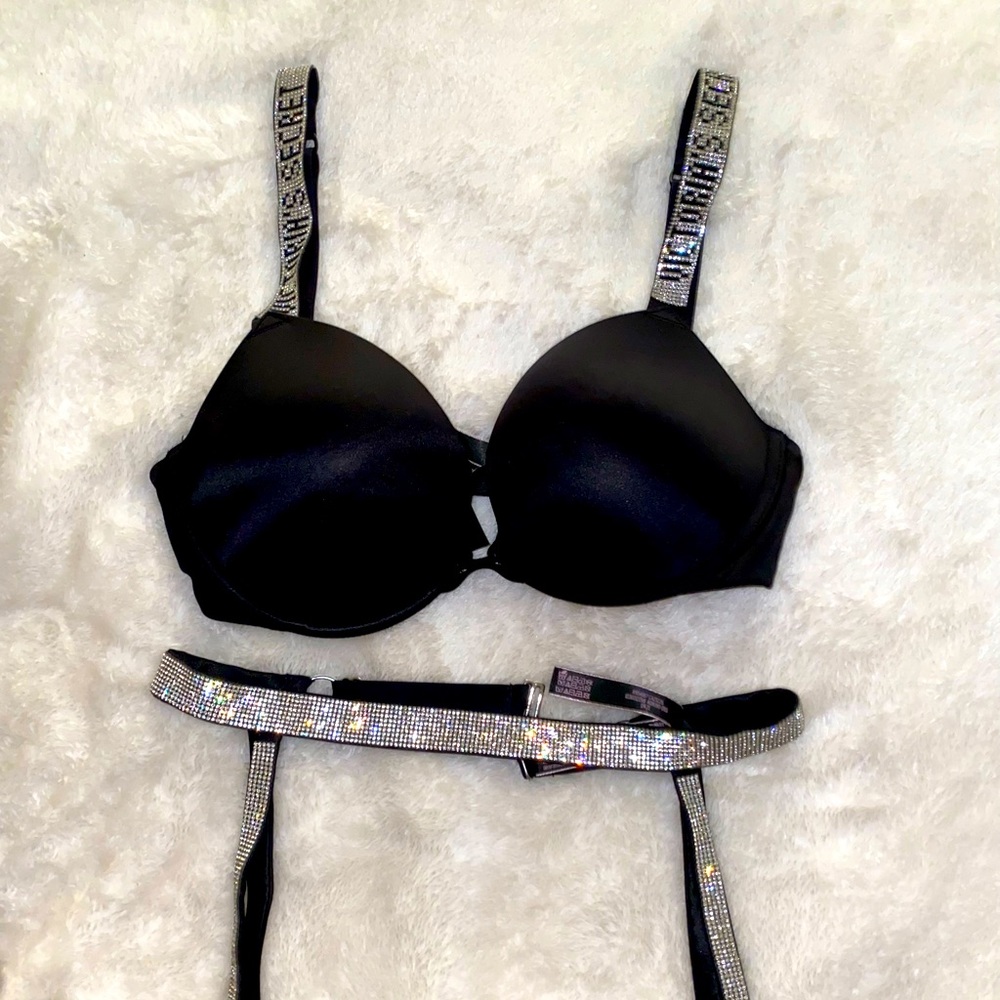 Victoria Secret rhinestone bra and garter